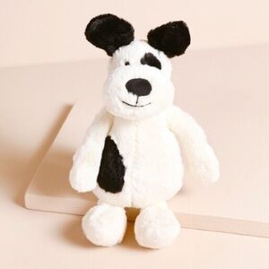 Jellycat Small Bashful Black & Cream Puppy​​​​